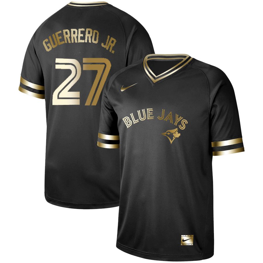 Men Toronto Blue Jays #27 Guerrero jr Nike Black Gold MLB Jerseys->chicago white sox->MLB Jersey